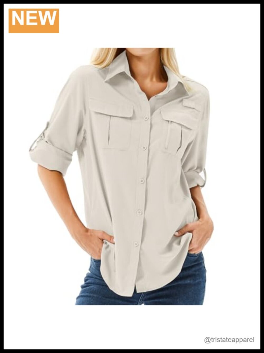 UPF 50 Long Sleeve Sun Protection Safari Fishing Hiking Shirt